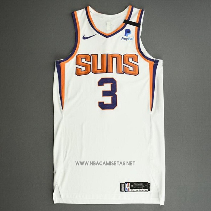 Camiseta Phoenix Suns Chris Paul NO 3 Association Autentico 2021 Blanco